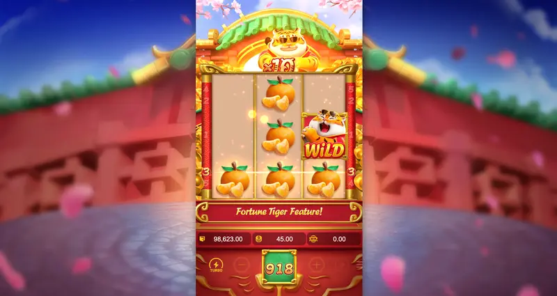 Fortune Tiger símbolos pagantes — tabela de prêmios com tigre dourado, lingote e amuleto