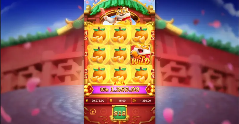 Fortune Tiger Wild — tigre dourado expandindo na grade do slot